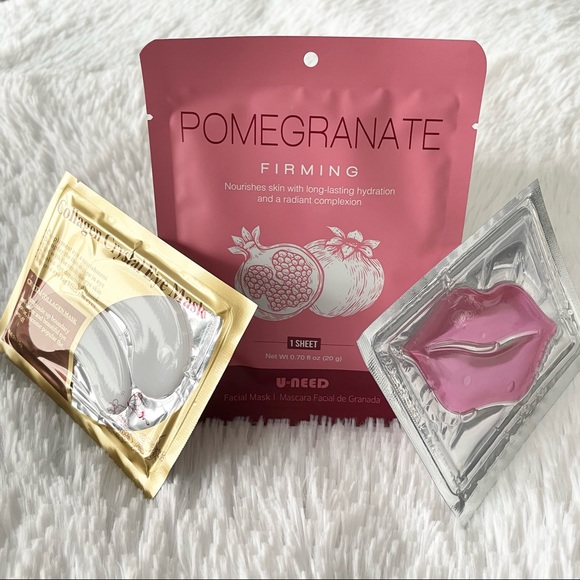 Other - NWT Pomegranate firming nourishes hydration sheet facemask, lip mask & eye mask